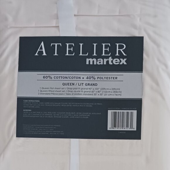 Queen Sheet Set - Atelier Martex ,700 Count 60% Cotton, 40% Polyester, Ivory - Picture 3 of 4